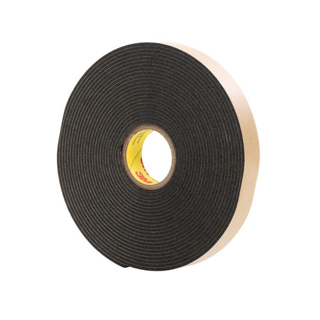 3M 4496B 4496 Double Coated Polyethylene Foam Tape, Black, 1/4 in x 36 yd, 62 mil (7000124260) (36 Pack)