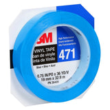 3M Vinyl Tape 471 Blue 5.2 mil 3/4 in x 36 yd 48 Rolls Case (471) (7000124804) (48 Pack) - 8