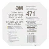 3M Vinyl Tape 471 Blue 5.2 mil 3/4 in x 36 yd 48 Rolls Case (471) (7000124804) (48 Pack) - 9