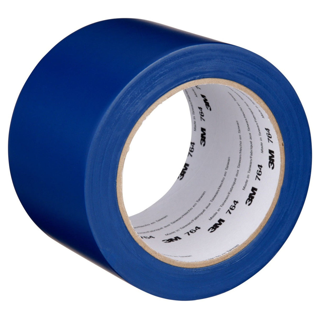3M 764 Vinyl Tape General Purpose Blue 3 in x 36 yd Light Traffic Floor Marking Tape for Color Coding and Safety (7000124864) (12 Pack)