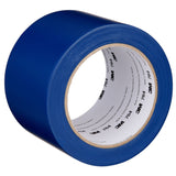 3M 764 Vinyl Tape General Purpose Blue 3 in x 36 yd Light Traffic Floor Marking Tape for Color Coding and Safety (7000124864) (12 Pack)