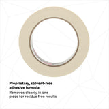 3M 7000124882 201+ 64741 General Use Masking Tape, Tan, 1.42 in x 2.15 in, 4.4 mil - Easy-to-Use High Value Crepe Paper Tape (1 Piece) - 5