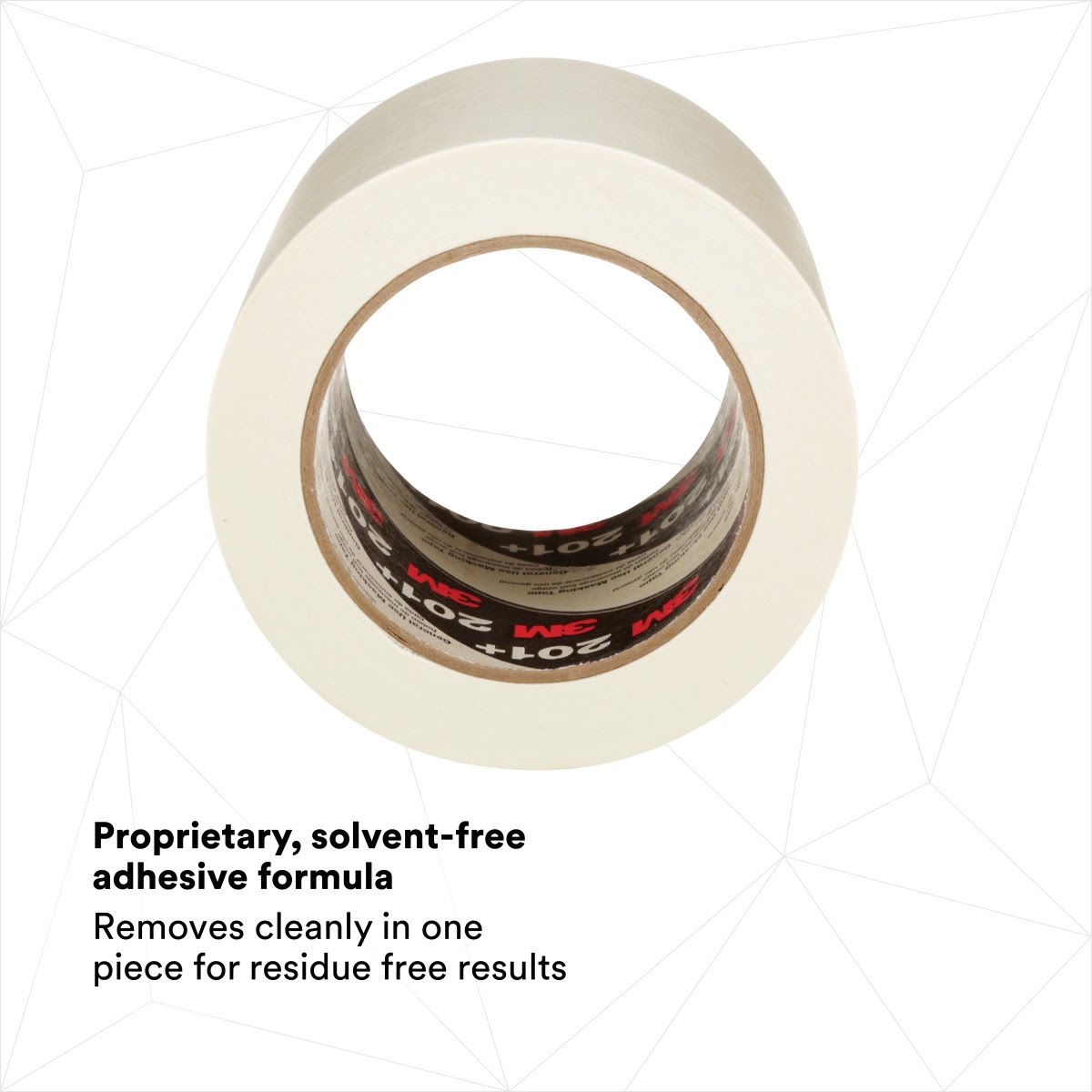 3M 201+ General Use Masking Tape, Crepe Paper, Low Unwind, Clean Removal, Easy Tear, Resist Slivering, Tan, 96 mm x 55 m, 4.4 mil (7000124885) (8 Pack) - 3