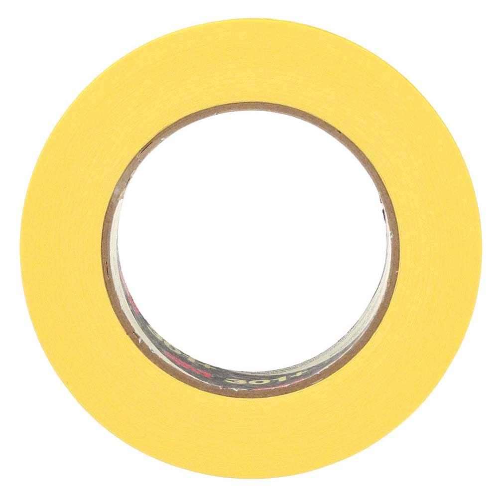 3M 301+ Performance Yellow Masking Tape for Automotive, Specialty Vehicle and Industrial Paint Masking, 18 mm x 55 m (7000124888) (48 Pack) - 2