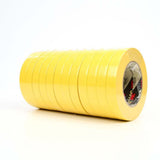 3M 301+ Performance Yellow Masking Tape for Automotive, Specialty Vehicle and Industrial Paint Masking, 18 mm x 55 m (7000124888) (48 Pack) - 3