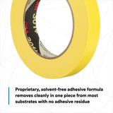 3M 301+ Performance Yellow Masking Tape for Automotive, Specialty Vehicle and Industrial Paint Masking, 18 mm x 55 m (7000124888) (48 Pack) - 4