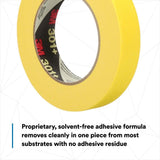 3M 7000124889 Performance Yellow Masking Tape 301+, 24 mm x 55 m, 6.3 mil (36 Pack) - 5