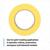 3M 301+ Performance Yellow Masking Tape , 24 mm x 55 m, 6.3 mil (7000124889) (36 Pack) - 6