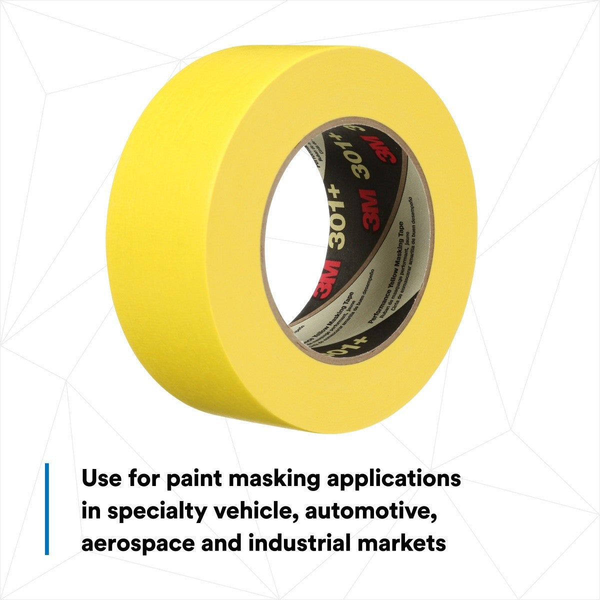 3M 301+ Performance Yellow Masking Tape, Yellow, 36 mm x 55 m, 6.3 mil (7000124890) (24 Pack) - 5