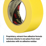3M 301+ Performance Yellow Masking Tape, Yellow, 36 mm x 55 m, 6.3 mil (7000124890) (24 Pack) - 6
