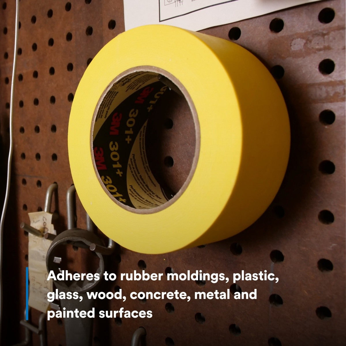 3M 301+ Performance Yellow Masking Tape, Yellow, 36 mm x 55 m, 6.3 mil (7000124890) (24 Pack) - 7
