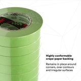 3M 401+ Scotch High Performance Green Masking Tape, 24 mm x 55 m, 6.4 mil (7000124896) (24 Pack) - 9