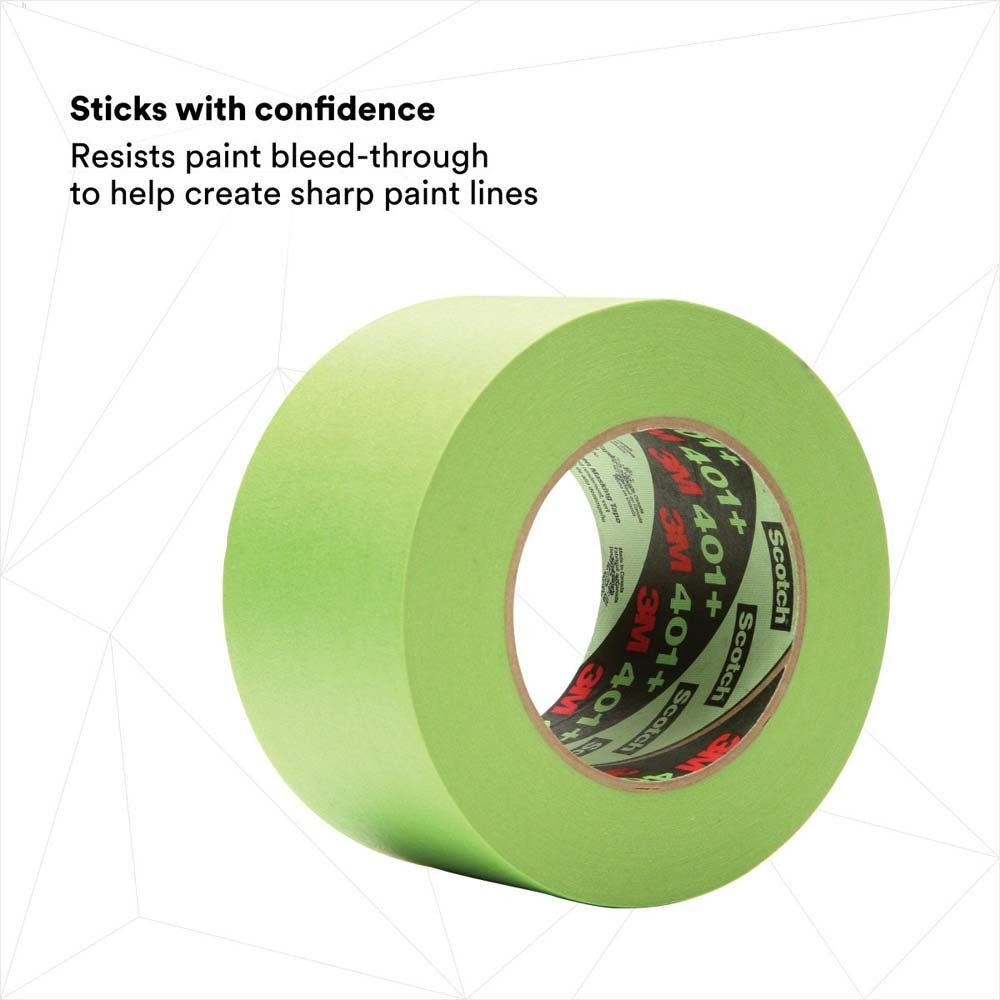 3M 401+ High Performance Green Masking Tape , 72 mm x 55 m, 6.7 mil (7000124899) (8 Pack) - 4