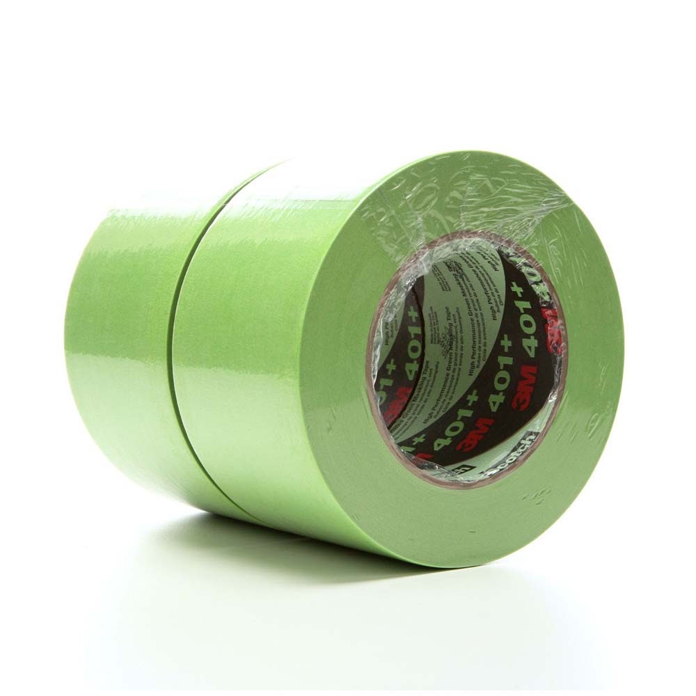 3M 401+ High Performance Green Masking Tape , 72 mm x 55 m, 6.7 mil (7000124899) (8 Pack) - 8
