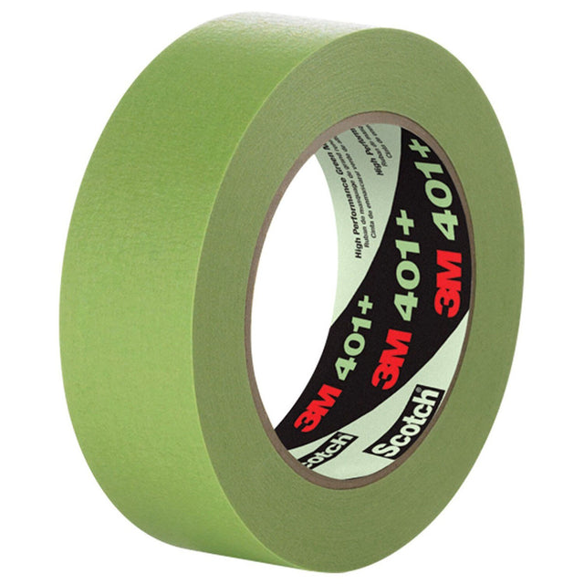 3M 401+ Scotch High Performance Green Masking Tape, 6 mm x 55 m (7000124906) (96 Pack)