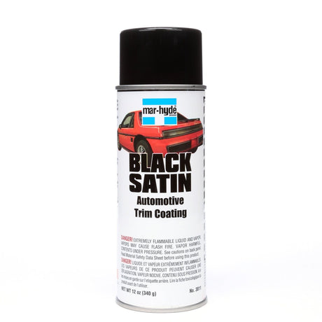 3M Mar-Hyde Black Satin Automotive Trim Coating, Aerosol, 12 oz (03811) (7000125078) (12 Pack)