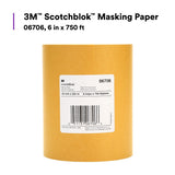 3M Scotchblok Masking Paper, Gold, Polycoated Backing, Bleed Through Resistant, 6 in x 750 ft (06706) (7000125998) (6 Pack) - 2