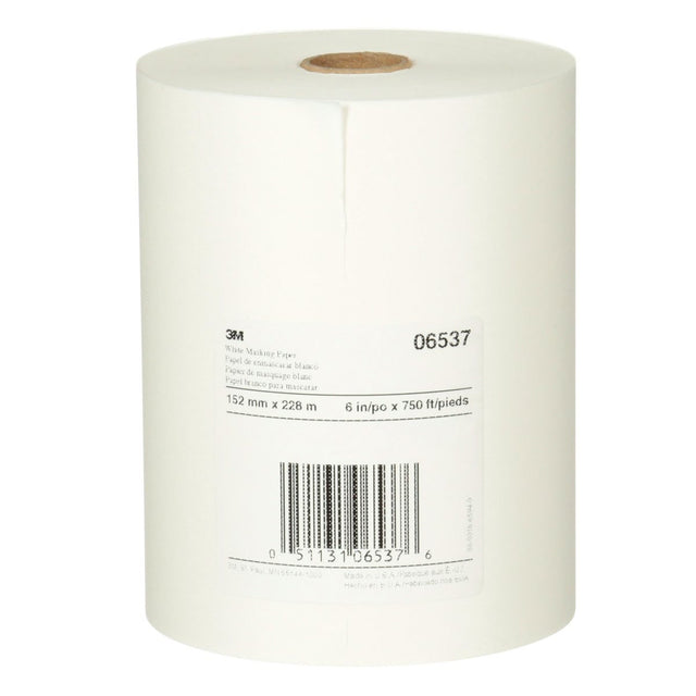 3M White Masking Paper, Heat Resistant, Flexible, Lint Free, 6 in x 750 ft (06537) (7000126065) (6 Pack)