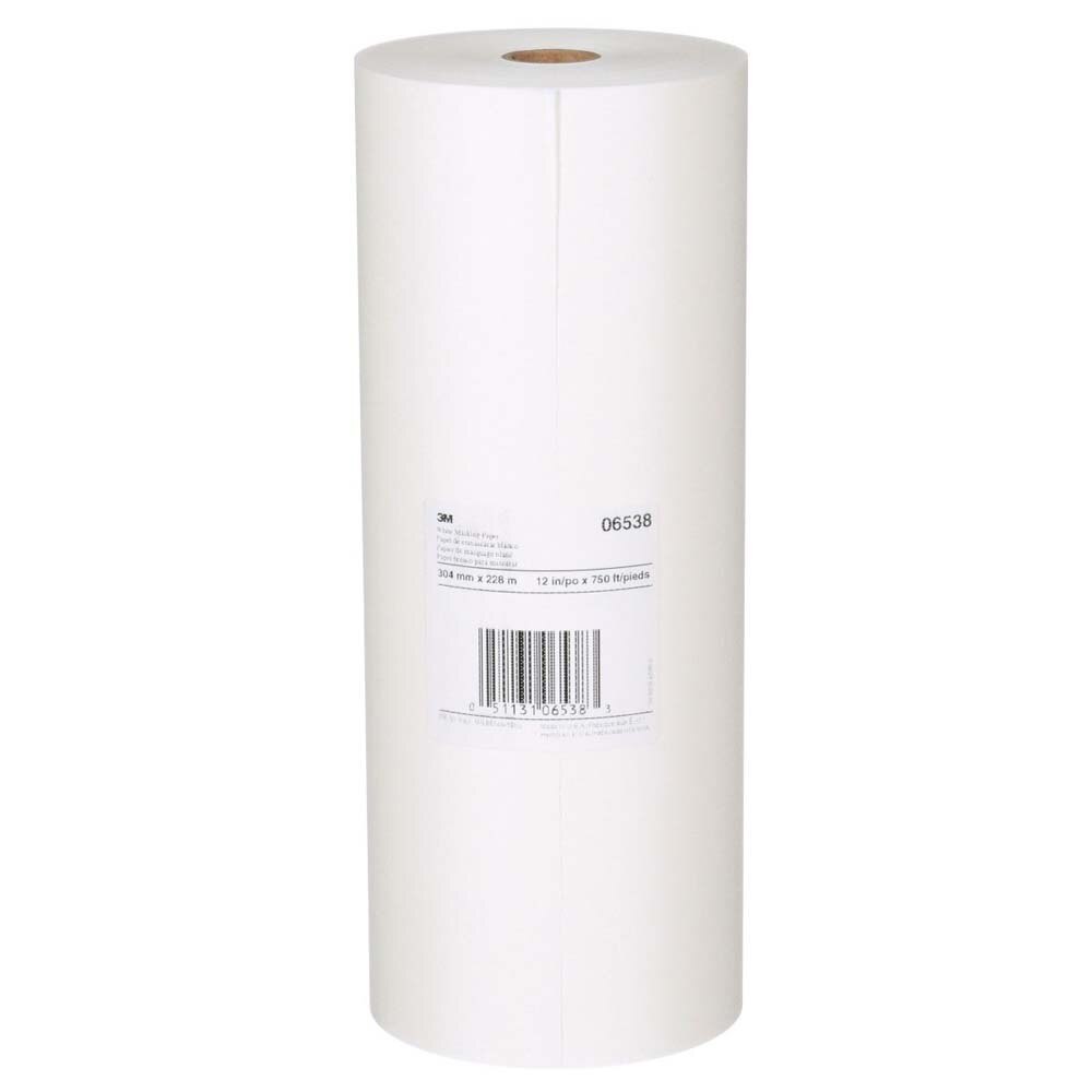 3M 7000126066 White Masking Paper, 06538, 12 in x 750 ft