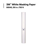 3M 06540 White Masking Paper Roll 36 in x 750 ft (7000126067) - 2