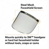 3M 7000127168 Steel Mesh Faceshield Screen W96M 82506-00000 Molded - 4