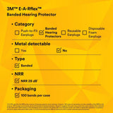 3M 320-1000 E-A-R 28 Banded Hearing Protectors, NRR 28 dB, Orange Yellow (7000127170) (100 Pack) - 8