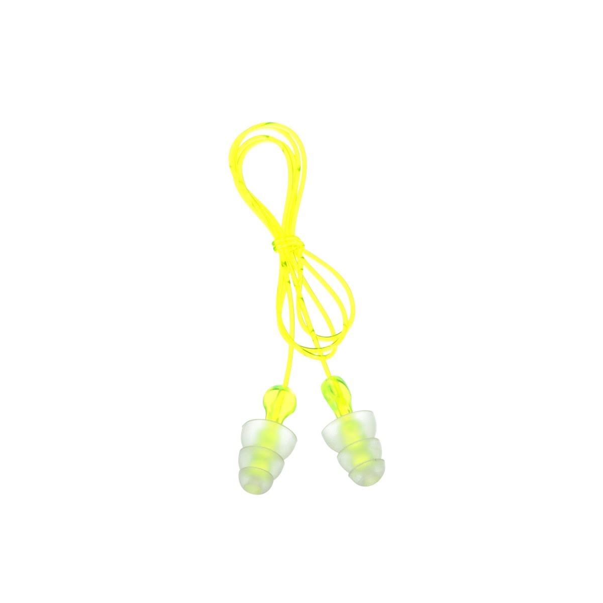 3M P3000 Tri-Flange Earplugs, Corded, Reusable, NRR 26 dB, Transparent with Yellow Vinyl Cord (7000127187) (400 Pack)