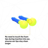 3M 318-1000 E-A-R Push-Ins Earplugs, Push-to-Fit Foam, Uncorded, NRR 28 dB, Blue Yellow, Poly Bag (7000127213) (400 Pack) - 9