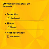 3M 82705-10000 W96IR3 Polycarbonate Faceshield Window, Shade 3.0 (7000127240) (10 Pack) - 9