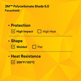 3M 82706-10000 W96IR5 Polycarbonate Faceshield Window, Shade 5.0 (7000127241) (10 Pack) - 5