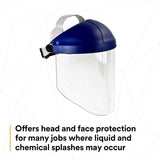 3M 7000127244 H8A Ratchet Headgear and WP96 Clear Faceshield Safety System, ANSI Z87.1, Adjustable Thermoplastic - 6