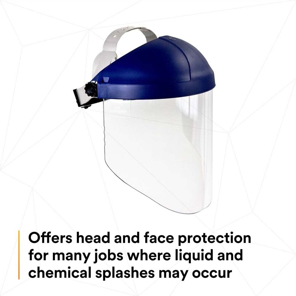 3M 82783-00000 W96 H8A Ratchet Headgear and WP96 Clear Faceshield Safety System, ANSI Z87.1, Adjustable Thermoplastic (7000127244) (5 Pack) - 6