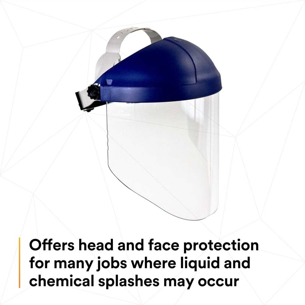 3M 82783-00000 W96 H8A Ratchet Headgear and WP96 Clear Faceshield Safety System, ANSI Z87.1, Adjustable Thermoplastic (7000127244) - 6