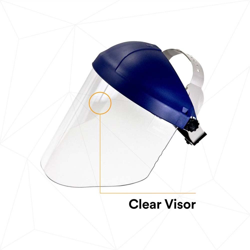 3M 7000127244 H8A Ratchet Headgear and WP96 Clear Faceshield Safety System, ANSI Z87.1, Adjustable Thermoplastic - 8