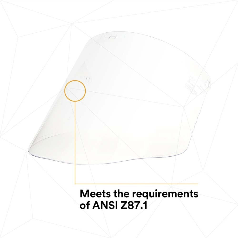 3M 7000127244 H8A Ratchet Headgear and WP96 Clear Faceshield Safety System, ANSI Z87.1, Adjustable Thermoplastic - 9