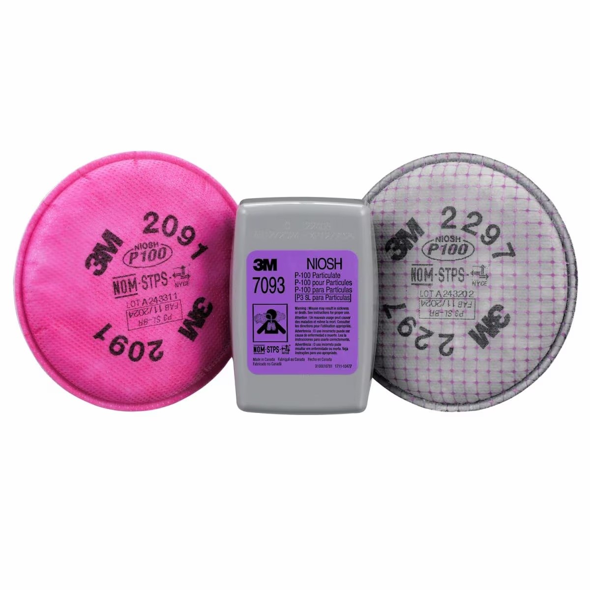 3M 7000127449 Advanced P100 Bayonet Particulate Filter for Reusable Respirators (100 Pack)