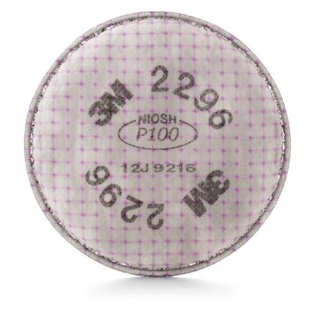 3M 2296 P100 Advanced Respirator Filter , Pair, Helps Protect Against Oil and Non-Oil Based Particulates, Nuisance Level Acid Gas Relief, Mining, Shipbuilding, Abatement, Utilities (7000127450) (100 Pack)