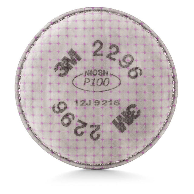3M 2296 P100 Advanced Respirator Filter , Pair, Helps Protect Against Oil and Non-Oil Based Particulates, Nuisance Level Acid Gas Relief, Mining, Shipbuilding, Abatement, Utilities (7000127450) (100 Pack)