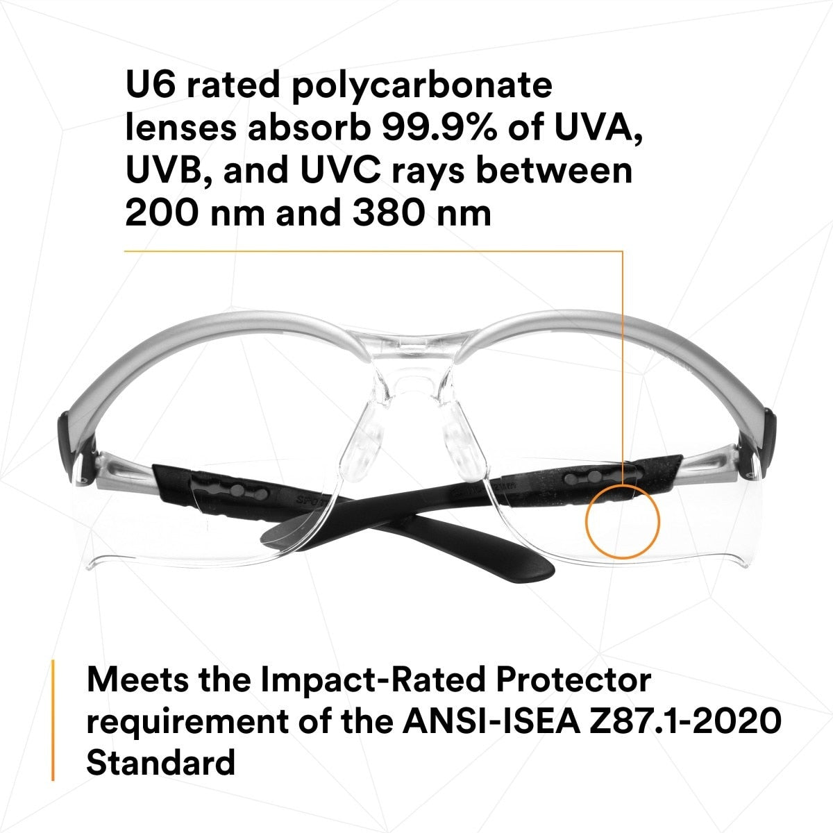 3M 11374-00000-20 BX Reader Safety Glasses, +1.5 Diopter, Anti Fog Anti Scratch Clear Lens, Silver Frame (7000127490) (1 Pair) (20 Pack) - 7