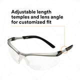 3M 11376-00000-20 Safety Glasses with Readers, BX, 2.5 Diopter, ANSI Z87, Anti-Fog Anti-Scratch Clear Lens, Silver Frame, Adjustable Temples and Lens Angle (7000127491) (1 Pair) (20 Pack) - 7