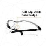3M 11376-00000-20 Safety Glasses with Readers, BX, 2.5 Diopter, ANSI Z87, Anti-Fog Anti-Scratch Clear Lens, Silver Frame, Adjustable Temples and Lens Angle (7000127491) (1 Pair) (20 Pack) - 9
