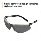3M 11378-00000-20 Safety Glasses with Readers, +2.0 Diopter, ANSI Z87, Anti-Fog Anti-Scratch Gray Lens, Silver Frame, Adjustable Length Temples and Lens Angle (7000127493) (20 Pack) - 7