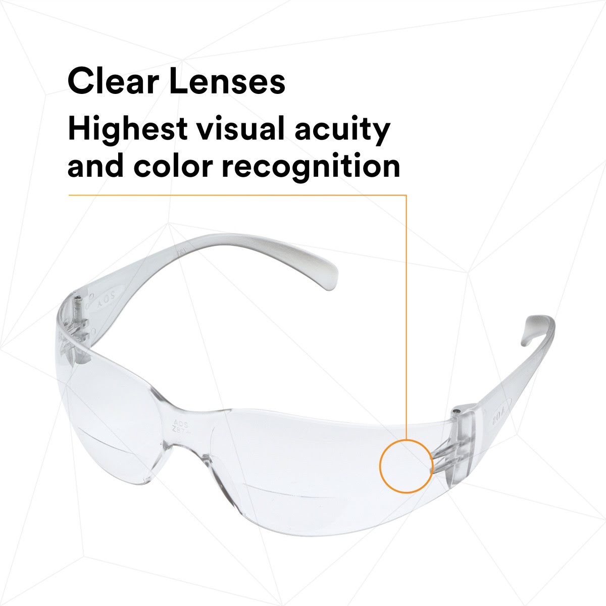 3M 11513-00000-20 Virtua Safety Glasses with Readers, +1.5 Diopter, Anti-Fog Clear Lens, Clear Frame (7000127511) (20 Pack) - 7