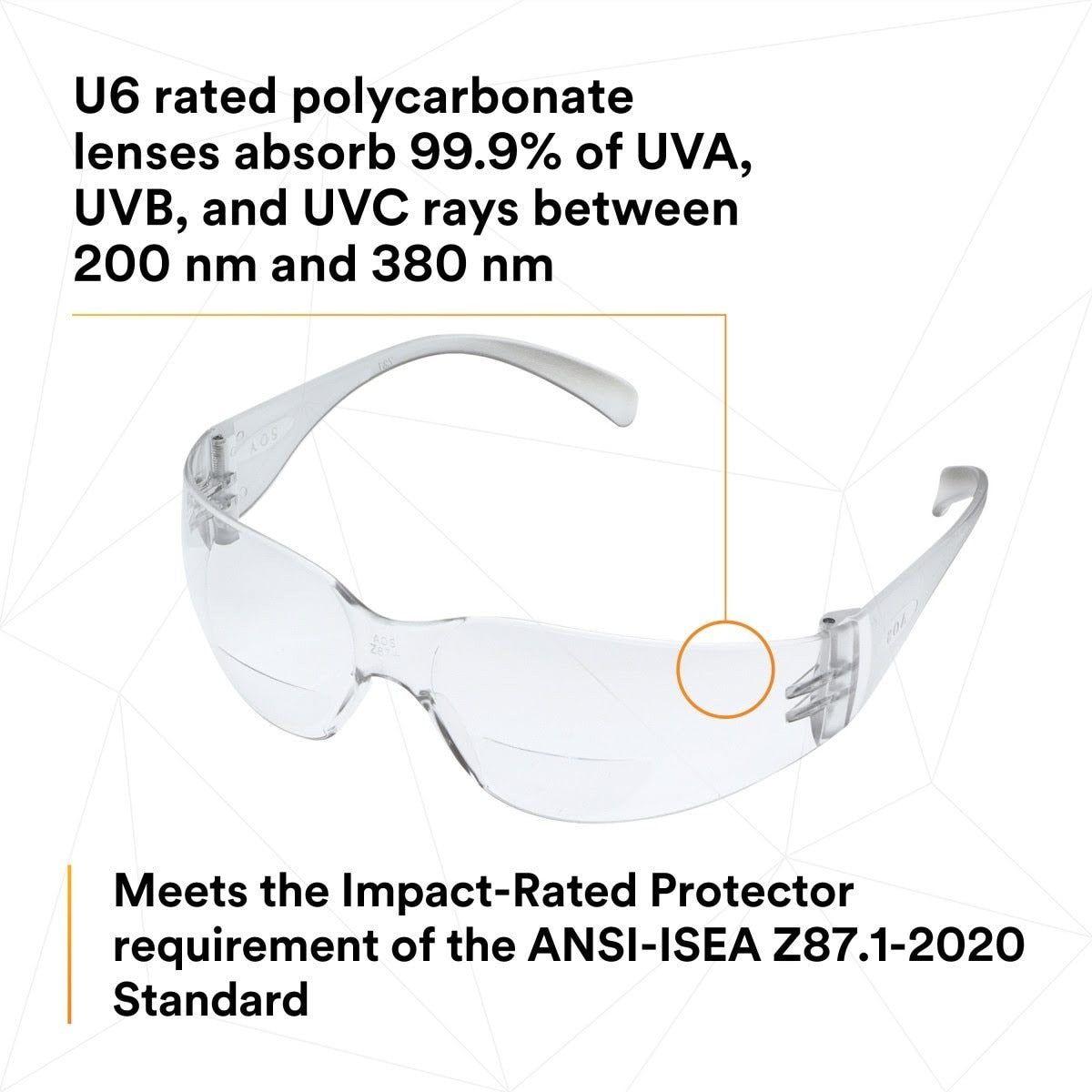 3M 11513-00000-20 Virtua Safety Glasses with Readers, +1.5 Diopter, Anti-Fog Clear Lens, Clear Frame (7000127511) (20 Pack) - 8