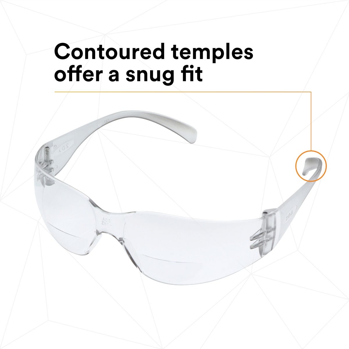 3M 11515-00000-20 Virtua Safety Glasses Reader Protective Eyewear, +2.5 Diopter, Anti-Fog Clear Lens, Clear Frame, ANSI Z87.1-2015 (7000127513) (20 Pack) - 5