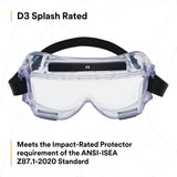 3M Centurion Splash Safety Goggles 454, Clear Lens, 40304-00000-10 (7000127565) (10 Pack) - 5