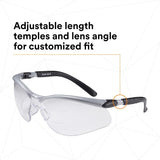 3M 11458-00000-20 BX Dual Reader Protective Safety Glasses, +2.0 Diopter, Anti-Fog Clear Lens, Silver/Black Frame (7000127662) (20 Pack) - 4