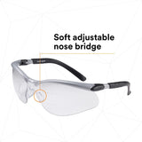 3M 11459-00000-20 BX Dual Reader Safety Glasses, ANSI Z87.1, Anti-Fog Clear Lens, Silver/Black Frame, +2.5 Diopter (7000127663) (20 Pack) - 5