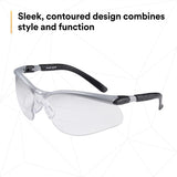 3M 11459-00000-20 BX Dual Reader Safety Glasses, ANSI Z87.1, Anti-Fog Clear Lens, Silver/Black Frame, +2.5 Diopter (7000127663) (20 Pack) - 8