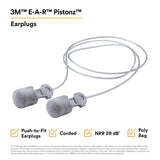 3M P1401 E-A-R Pistonz Earplugs, Corded (7000127673) (400 Pack) - 3